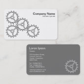 Vier Gears II - Schwarz und Weiß = Grau hinten Visitenkarte (Vorne/Hinten)