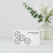 Vier Gears II - Schwarz und Weiß Visitenkarte (Stehend Vorderseite)