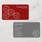 Vier Gears II - Weiß auf Ruby Red - Grau zurück Visitenkarte (Vorne/Hinten)