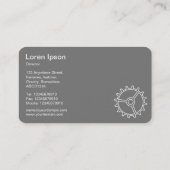 Vier Gears II - Weiß auf Ruby Red - Grau zurück Visitenkarte (Rückseite)