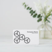 Vier Gears III - Schwarz und Weiß Visitenkarte (Stehend Vorderseite)