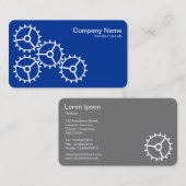 Vier Gears III - Weiß auf Navy Blue - Grau zurück Visitenkarte (Vorne/Hinten)