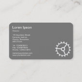 Vier Gears III - Weiß auf Navy Blue - Grau zurück Visitenkarte (Rückseite)