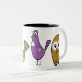 Vier gebürtige Neuseeland-Vögel, die Tassen (VorderseiteRechts)