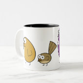 Vier gebürtige Neuseeland-Vögel, die Tassen (Vorderseite Links)