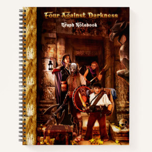 Vier gegen Dunkelheitsspirale-Graphen Notebook Notizblock