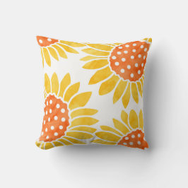 Vier gelbe Orangenblumen Kissen