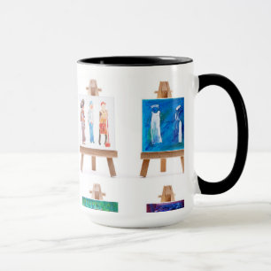 Vier Gemälde von Kay Gale Tasse