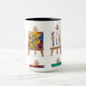 Vier Gemälde von Kay Gale Tasse (Zentrum)