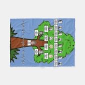 Vier-Generationen-Foto-Familienbaum Zeichnend Blau Fleecedecke (Vorderseite (Horizontal))