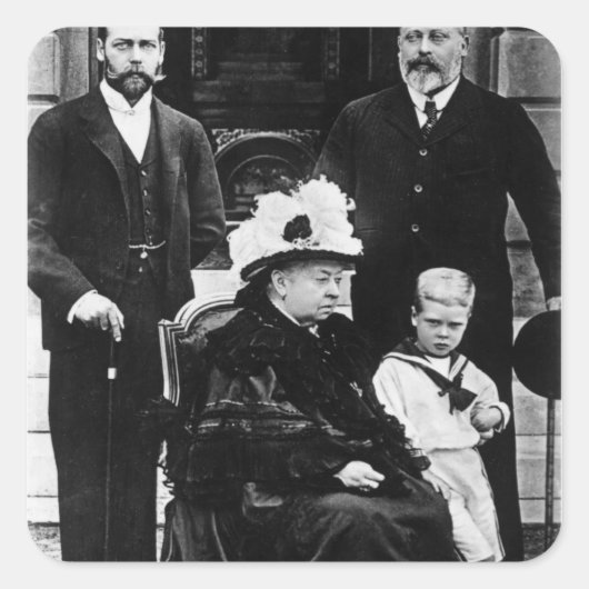 Vier Generationen Viktorianischer Lizenzgebühren Quadratischer Aufkleber (Vorderseite)