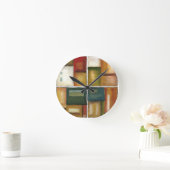 Vier getäfelte Malerei von Jennifer Goldberger Runde Wanduhr (Zuhause)