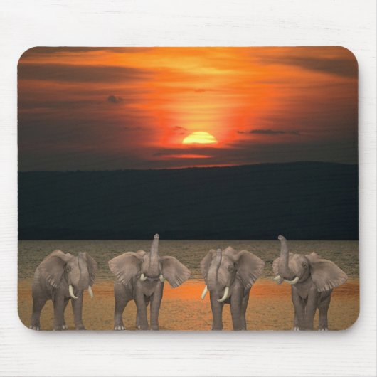 Vier glückliche Elefanten Mousepad (Vorne)