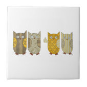 Vier Gold Owls Keramik Tile Fliese (Vorderseite)