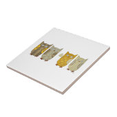 Vier Gold Owls Keramik Tile Fliese (Seite)