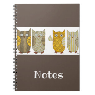 Vier Gold Owls Notebook Notizblock