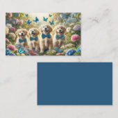 Vier Golden Retriever Welpen mit Schmetterlingen Visitenkarte (Vorne/Hinten)