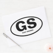 VIER Golfküsten, Alabama "GS" Ovaler Aufkleber (Umschlag)