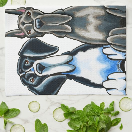 Vier große Dänen Geschirrtuch (Gefaltet)