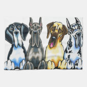 Vier große Dänen Geschirrtuch (Horizontal)