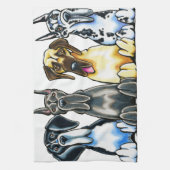 Vier große Dänen Geschirrtuch (Vertikal)