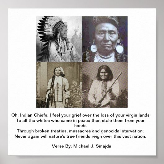 Vier große Häuptlinge mit Verse Poster (Vorne)