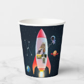 Vier große Zimmer mit Fotos | Weltraumrakete 4. Ge Pappbecher (Vorderseite)