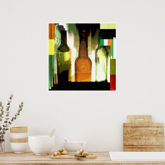 Vier grüne Felder Poster (Küche)