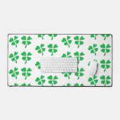 Vier grüne Klee Blätter weiß Schreibtischunterlage (Tastatur & Maus)
