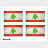 VIER Grungy Libanon Flag Rechteckiger Aufkleber (Blatt)
