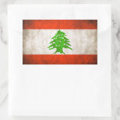 VIER Grungy Libanon Flag Rechteckiger Aufkleber (Tasche)