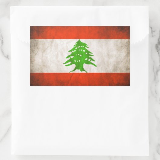 VIER Grungy Libanon Flag Rechteckiger Aufkleber (Tasche)