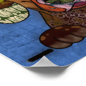 Vier hässliche Hunde sehen sich einem abstrakten K Poster (Ecke)