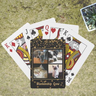 Vier Haustier- oder Familienfotos Personalisiert Spielkarten