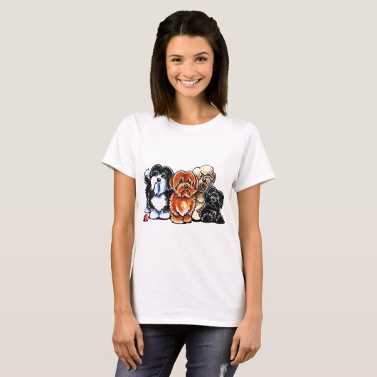 Vier Havanese T-Shirt (Vorne ganz)