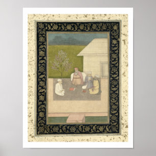 Vier heilige muslimische Männer sitzen in der Medi Poster