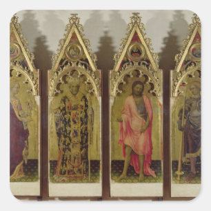 Vier Heilige vom Quaratesi Polyptych: Mary-Mag Quadratischer Aufkleber