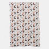 Vier Hennen Geschirrtuch (Vertikal)