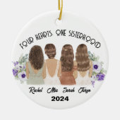 VIER HERZEN, EINE SCHWESTERHEIT KERAMIK ORNAMENT (Vorne)