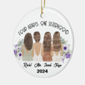 VIER HERZEN, EINE SCHWESTERHEIT KERAMIK ORNAMENT (Links)