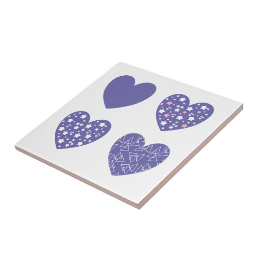 Vier Herzen Fliese (Seite)