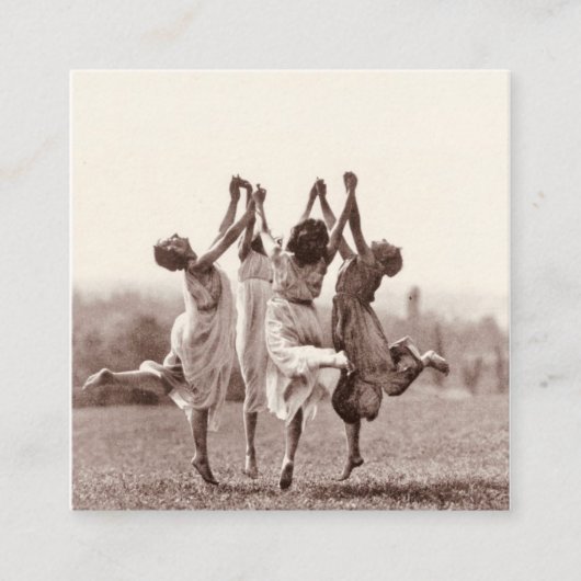 Vier Hexen tanzen von Monte Verita Quadratische Visitenkarte (Vorderseite)