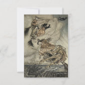 Vier Hexen "Up The Chimney" von Arthur Rackam Dankeskarte (Vorderseite)