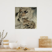 Vier Hexen "Up The Chimney" von Arthur Rackam Poster (Küche)