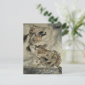 Vier Hexen "Up The Chimney" von Arthur Rackam Postkarte (Stehend Vorderseite)