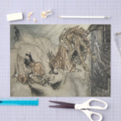 Vier Hexen "Up The Chimney" von Arthur Rackam Seidenpapier (Handwerk)