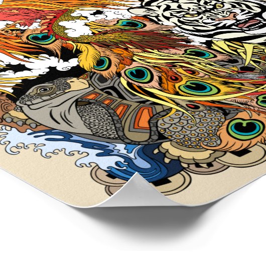 vier Himmelstiere Poster (Ecke)