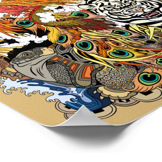 vier Himmelstiere Poster (Ecke)