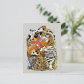 vier Himmelstiere Postkarte (Stehend Vorderseite)