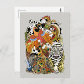 vier Himmelstiere Postkarte (Vorne/Hinten)